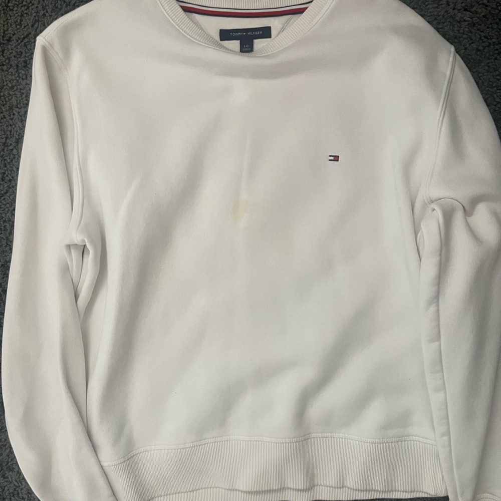 Tommy Hilfiger Men's Cream Crewneck Sweater